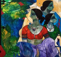 Abrar Ahmed, 36 x 36 Inch, Oil on Canvas, Figurative Painting, AC-AA-588